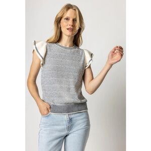 Lilla P Ruffle Sleeve Shell Sweater sz L